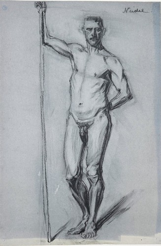 Acte masculin debout dessin - debout, nu