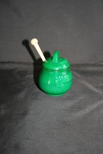 Moutardier publicitaire ancien en opaline verte - Bouteille de Champ. - Florida