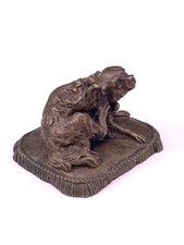 Sujet en bronze ancien sculpture chien XIXe