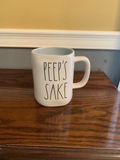 New 2018 Rae Dunn Mug, LL, Ceramic, PEEP'S SAKE, Turquoise Inside
