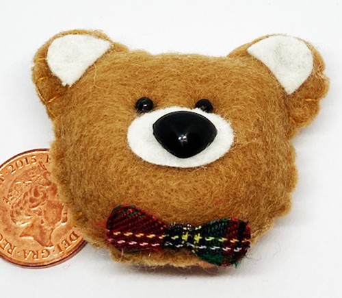 Coussin tête ours brun avec - brun,