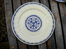Belle assiette bleue ancienne signé Gien cachet triangle creux  époq année 1875,