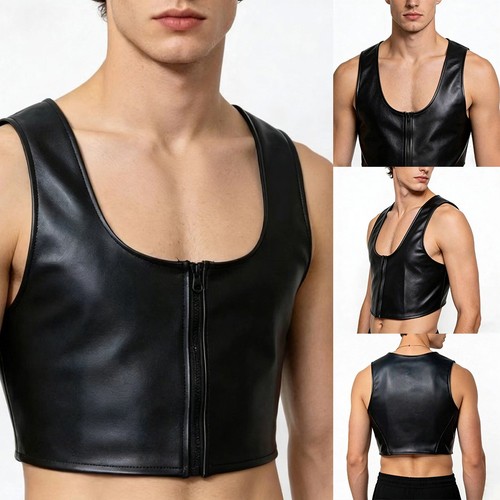 Débardeur simili cuir boîte