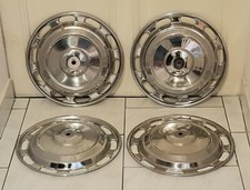 Rare Accessoire 4 Enjoliveurs Chrome 12 pouces Années 60 idem Robergel Robri Gh