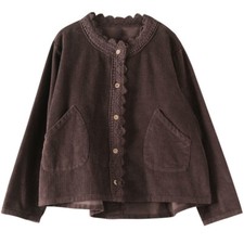 Femme Rétro Velours Manteau