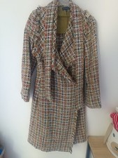 Manteau long en tweed Adolfo Dominguez – Taille 42 (IT) – Pièce élégante 