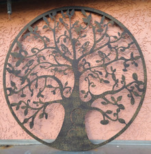 Décoration Murale "Arbre De Vie" Ø 60 Cm, Fer Très Stable, Jardin, Maison