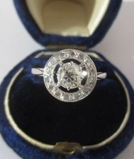 Magnifique bague ancienne Art Déco Diamants 0,65ct Or blanc 18 carats et Platine