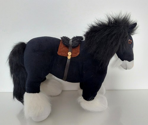 Peluche cheval noir blanc - et,