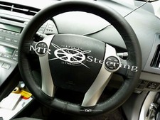 Pour Toyota Prius MK3 Noir Véritable Grain Housse Volant Cuir (2009-2018)