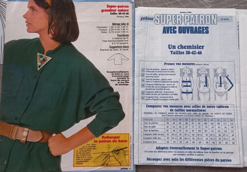 Patron chemisier femme - chemisier, taille