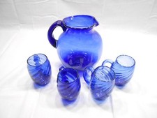 HANDBLOWN COBALT BLUE PITCHER