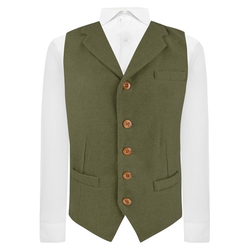 Gilet laine tissé vert - laine,