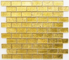 Mosaïque carreau translucide brique crystal structure or 120-0784_f | 10 plaques