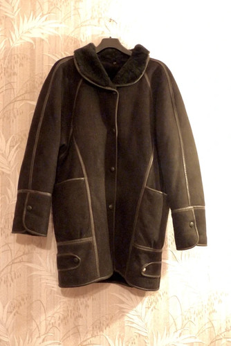 Manteau cuir retourné - , fourré