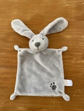 Doudou plat lapin Gris empreinte de patte + nez gris NICOTOY KIABI SIMBA TOYS