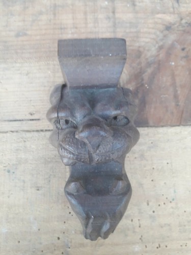Lion tete bois - sujet, statue