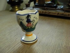 COQUETIER  ancien signé HB HUBAUDIERE BOUSQUET QUIMPER décor homme