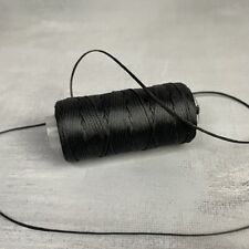 Bobine de fil à coudre noir polyester ciré 150D 0.8mm 50m idéal couture cuir DIY