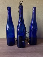 Lot 3 Bouteille Bleu Déco