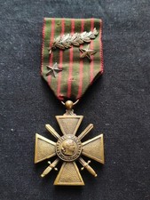 Croix de Guerre 1914 1918 Rare Modèle Bombé WW1 Citations Étoiles Palme 14 18 