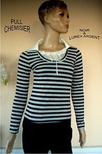  CHEMISIER PULL NOIR & LUREX