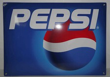 Plaque tôle bombée émaillée publicitaire Pepsi (#4) 