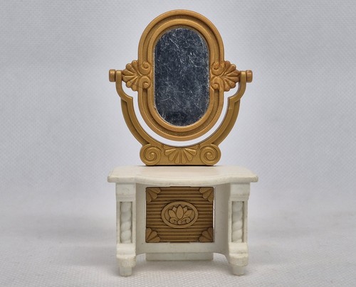 Coiffeuse doree blanche - doree,