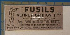 FUSILS VERNEY CARRON POUDRE NOIRE  publicité 1896 french advert 
