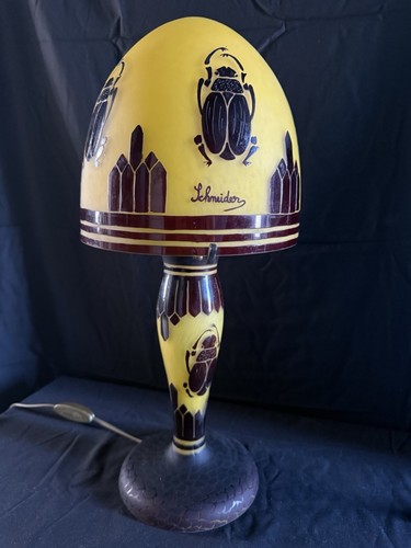 Lampe pate verre signee - lampe, en