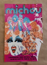 Michou Montmartre Paris Drag Queen Travesti Cabaret Affiche Poster Dédicacé 