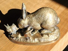 bronze animalier,  groupe de lapins