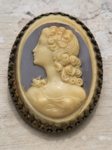 Broche camee fin xixe femme - broche,