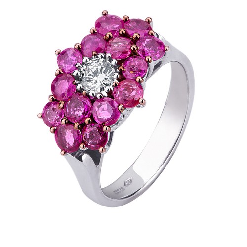 Bague blanc 18kt - 18kt., avec