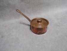 Petite Casserole ancienne en Cuivre étamé et son couvercle