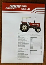 prospectus brochure tracteur Fiat Someca 566 et 566dt prospetto prospekt tractor