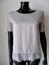 Haut Top Blouse Soie Dentelle