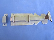 Targette rustique gâche fer forgé ancien porte portail Plaque 6,5 x 19,5 cm 