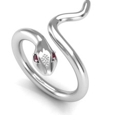 Bague serpent en or blanc