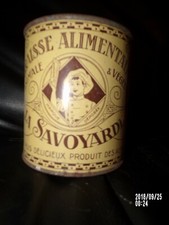 old boite CONSERVE graisse animale et végétale la savoyarde  alpes circa 1900