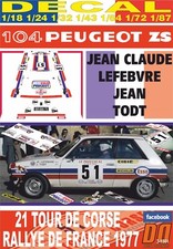 DECAL PEUGEOT 104 ZS J-C. LEFEBVRE TOUR DE CORSE 1977 10th (02)