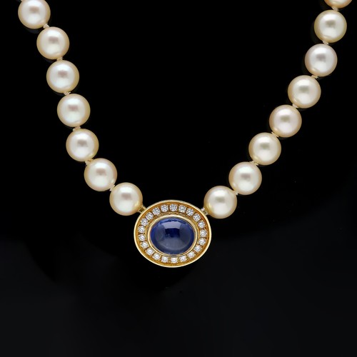 Collier perles saphir - collier,