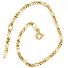 Bracelet Or Jaune 18K 750, Ovales Alternés, Épaisseur 2 Mm, 16 Cm, Pour Enfant