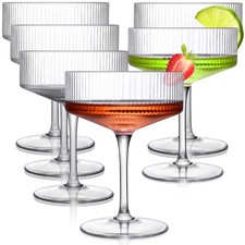 LUXULISH Ribbed Coupe Glasses