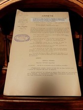 Document ancien vintage arrêté préfectoral Marseille années 1930-40 archives Bou