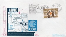 ARIANE L01 launch First tests on mock-up KOUROU CNES 1978 Space cover RARE