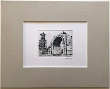 GRAVURE A L'EAU-FORTE : LES ANTIQUES A ST REMY. 1/ 150 numéroté PROVENCE
