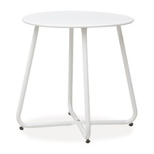 Table basse ronde Table de jardin Blanc Table d'appoint Métal Massif Homestyle4u