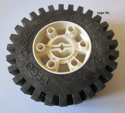 Lego 3739c01 wheel 24x43 white - lego,