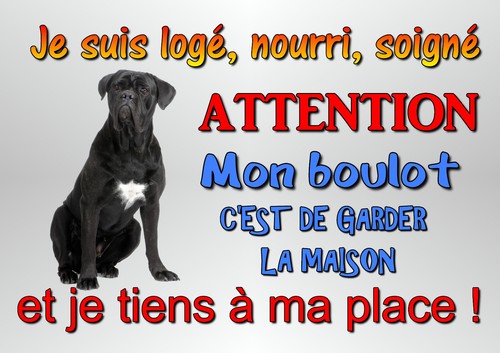 Plaque attention chien - plaque, au